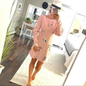 Free People pink floral open sleeve dress size 2
